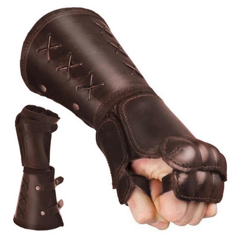 Elbow & Knee Pads Retro Leather Medieval Gauntlets Roleplay Free Size Glove Warrior Soldier Knight ArcherCosplay Armor Wrist Bandage Bracer, Black
Elbow & Knee Pads Retro Leather Medieval Gauntlets Roleplay Free Size Glove Warrior Soldier Knight ArcherCosplay Armor Wrist Bandage Bracer, Black