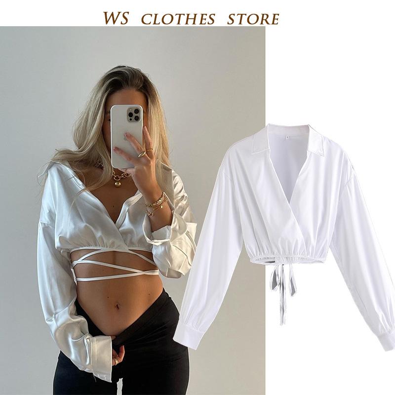 Women' Blouses & Shirts Ins Fashion Blogger Sexy Deep V-Neck Long Sleeve Lace-up Midriff-baring Blouse Female Vintage Collect Waist Fitted, Ivory
Women' Blouses & Shirts Ins Fashion Blogger Sexy Deep V-Neck Long Sleeve Lace-up Midriff-baring Blouse Female Vintage Collect Waist Fitted, Ivory