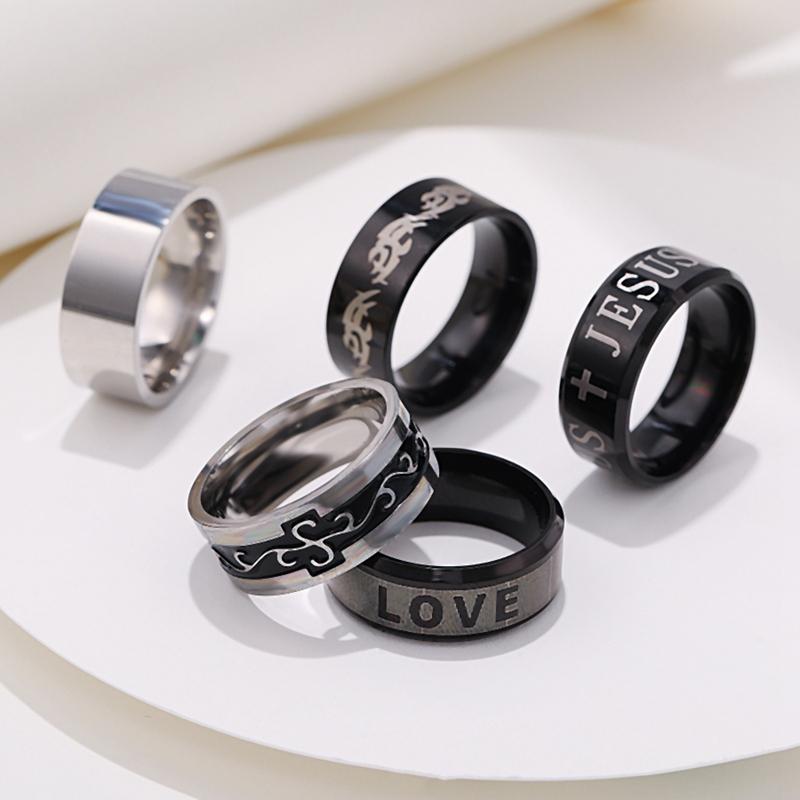 Cluster Rings 8mm Men's Stainless Steel Ring Black Love Jesus Accessories Statement Punk Jewlery For Man Gift Party WC020, Golden;silver
Cluster Rings 8mm Men's Stainless Steel Ring Black Love Jesus Accessories Statement Punk Jewlery For Man Gift Party WC020, Golden;silver