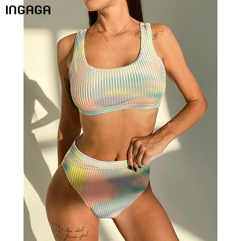INGAGA Push Up Bikinis 2021 Womens Swimsuits High Waist Biquini Sexy Tie dye Swimwear High Cut Bathing Suits Ribbed Beachwear, B4341
INGAGA Push Up Bikinis 2021 Womens Swimsuits High Waist Biquini Sexy Tie dye Swimwear High Cut Bathing Suits Ribbed Beachwear, B4341