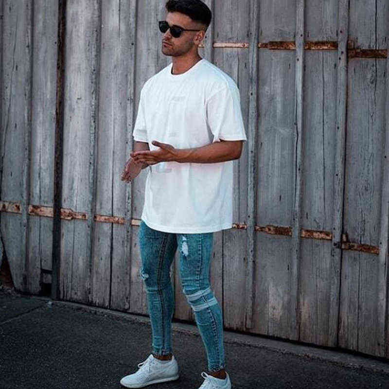 GINGTTO Slim Fit Jeans Men Blue Denim Pants Male Hip Hop Mens Trousers Clothing Stretch High Waist Fashion Jean zm49 211111