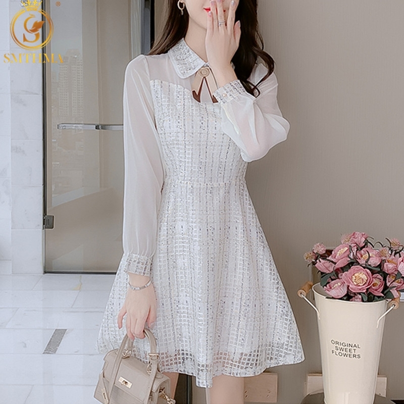 Fashion Women' Long Sleeve Sweet Lace Mini Dress Spring Autumn Temperament Female Bow Turndown Collar Slim Party Vestidos 210520, Photo color
Fashion Women' Long Sleeve Sweet Lace Mini Dress Spring Autumn Temperament Female Bow Turndown Collar Slim Party Vestidos 210520, Photo color