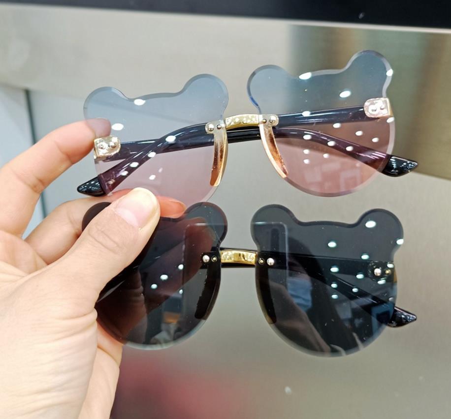 Children Sunglasses Cartoon Bear Shades Boys Girls Eyewear Cute Kids Sun Glasses UV400 Clear Lense Rimless Z260305