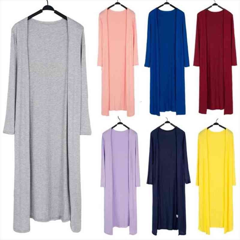 korean women modal long cardigan ladies solid color shawl female cotton sweater cardigans long sleeve women casual thin coats, White;black
korean women modal long cardigan ladies solid color shawl female cotton sweater cardigans long sleeve women casual thin coats, White;black