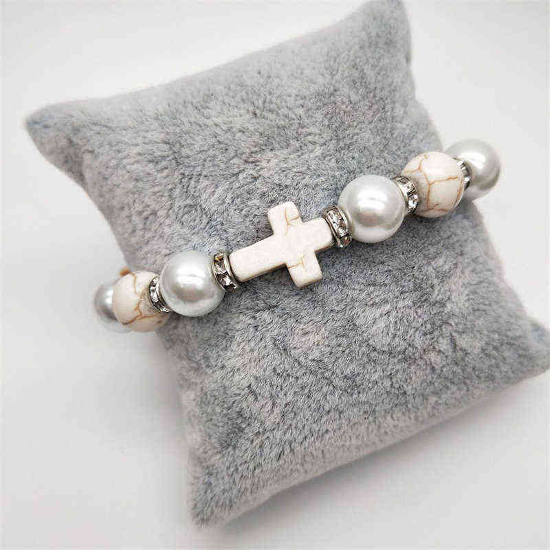 Prayer Beads Imitation Pearls Turquoises Bracelets for Women Jesus Cross Charms Elasticity Yoga Bracelet Men Jewelry, Black
Prayer Beads Imitation Pearls Turquoises Bracelets for Women Jesus Cross Charms Elasticity Yoga Bracelet Men Jewelry, Black