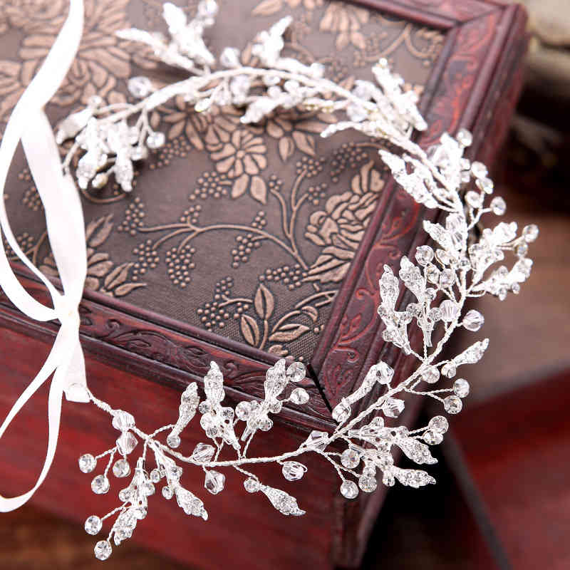 Wedding Hair Jewelry Accessories Style Ornament Alloy Water White Diamond Handmade Band Dress Bridal Headdress