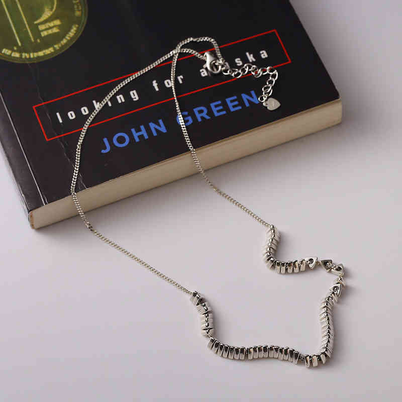 Not Late S925 Sterling Silver Three-dimensional Triangle Necklace Heavy Industry Trend Sweater Chain 2021 Temperament Female N968