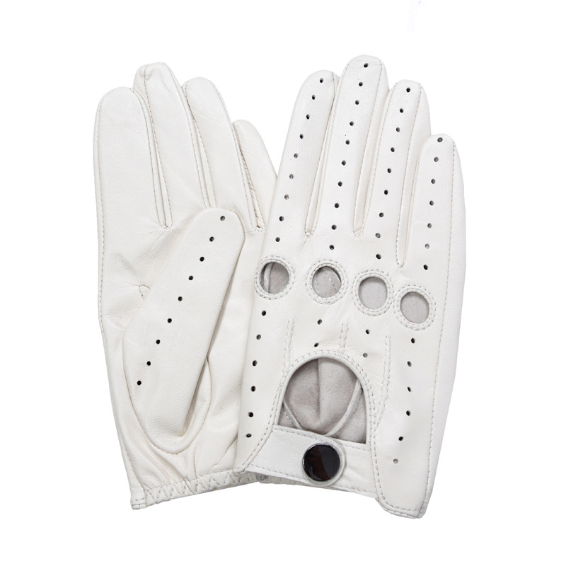 Fashion Breathable Women Leather Gloves Spring Driving Gloves Full Finger Non Slip Mitten Female Real