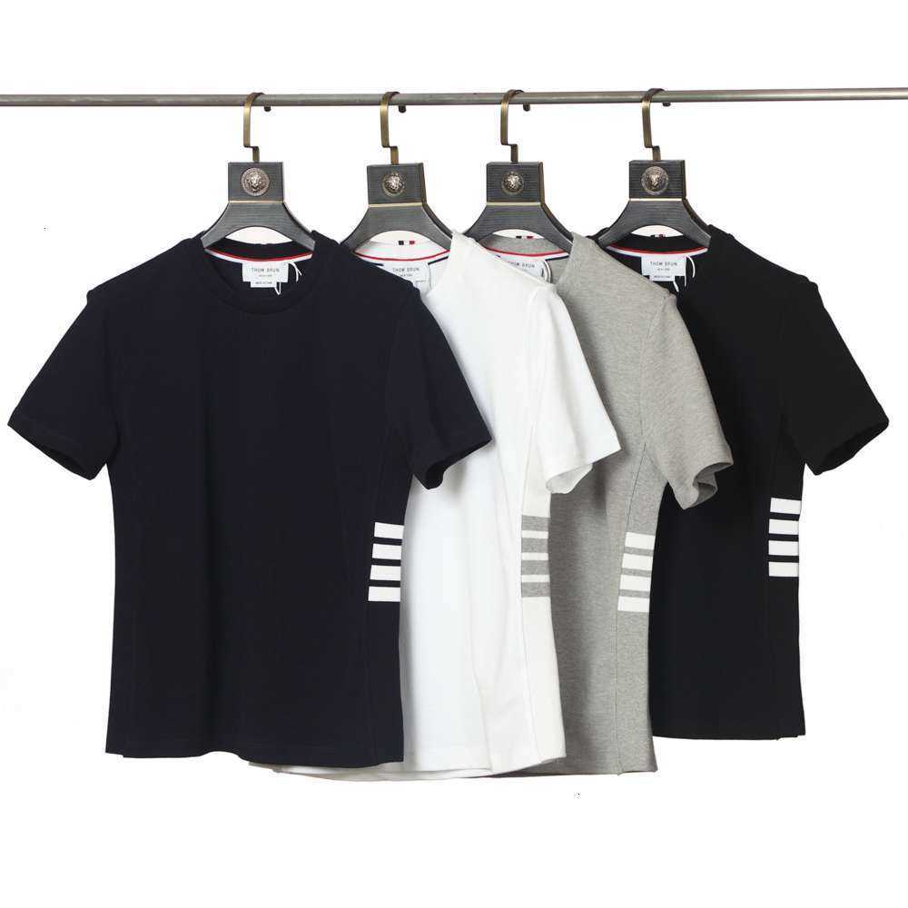 High quality short sleeve spring and summer four bar stripe T-shirt, White;black
High quality short sleeve spring and summer four bar stripe T-shirt, White;black