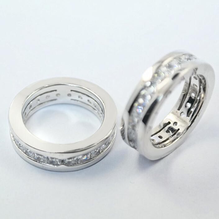 Sterg Sier Princess Cut Topaz CZ Eternity Ring: Timeless Elegance for Modern Women