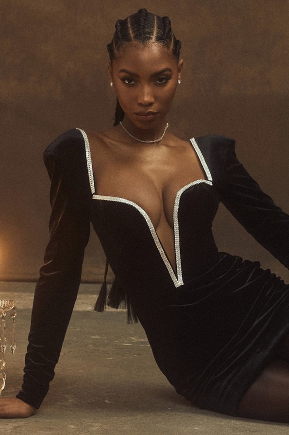 Summer High Quality Black Sexy Celebrity Long Sleeve Deep V Neck Tight Dress Elegant Club Party Vestidos 210525