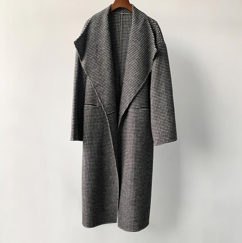 women's wool & blends autumn female turn-down collar loose jacket long sleeve houndstooth casual wool mid-length 9647, Black
women's wool & blends autumn female turn-down collar loose jacket long sleeve houndstooth casual wool mid-length 9647, Black