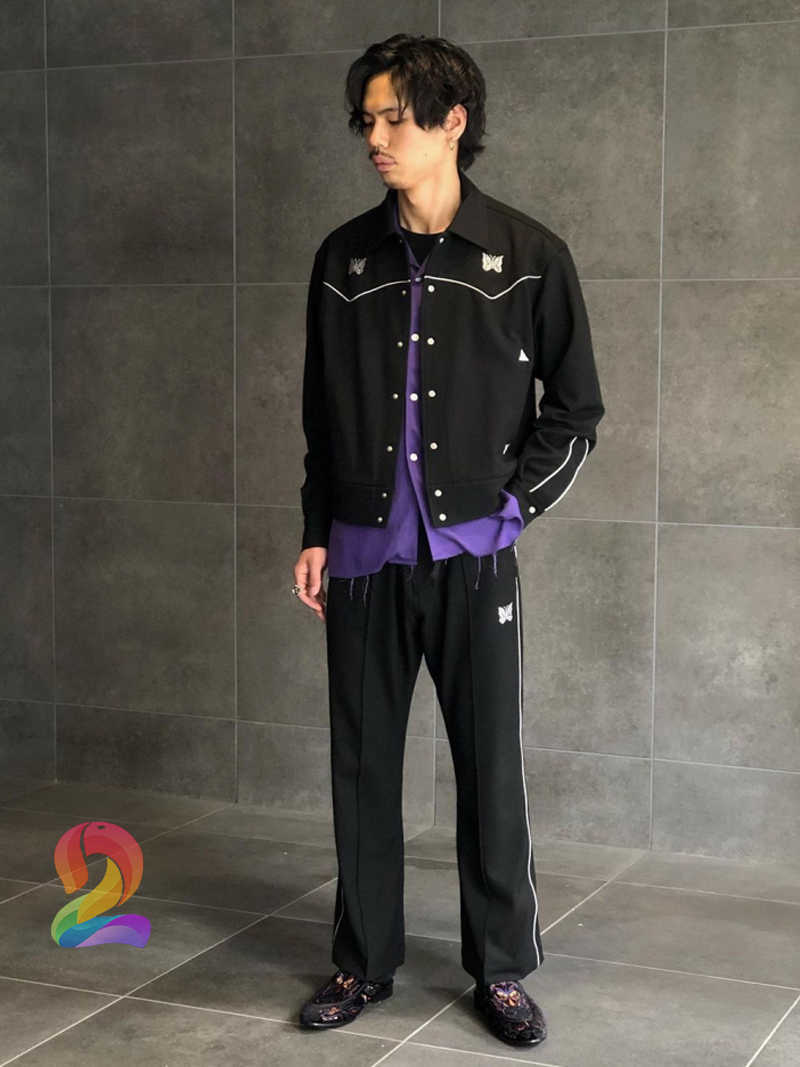 AWGE Needles Japanese Style Suit Butterfly Embroidery Short Jacket Casual Trousers Needles Men's Women's Oversize Clothes X0806, Real-1080black
AWGE Needles Japanese Style Suit Butterfly Embroidery Short Jacket Casual Trousers Needles Men's Women's Oversize Clothes X0806, Real-1080black