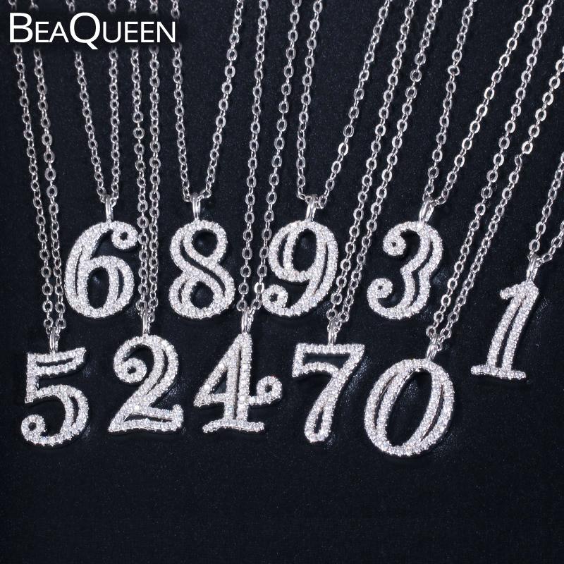 Pendant Necklaces BeaQueen Est Cubic Zirconia Crystal Numbers For Women Girls Charms Digital Chains Custom Jewelry Gift N013
Pendant Necklaces BeaQueen Est Cubic Zirconia Crystal Numbers For Women Girls Charms Digital Chains Custom Jewelry Gift N013