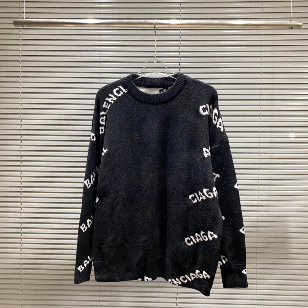 Designer Männer Frauen Pullover Wolle Luxus Lässige Fest Winter-Pull-Pull-Marke Bluse Langarm-Sweat-shirt Schwarz Grau S-XXL