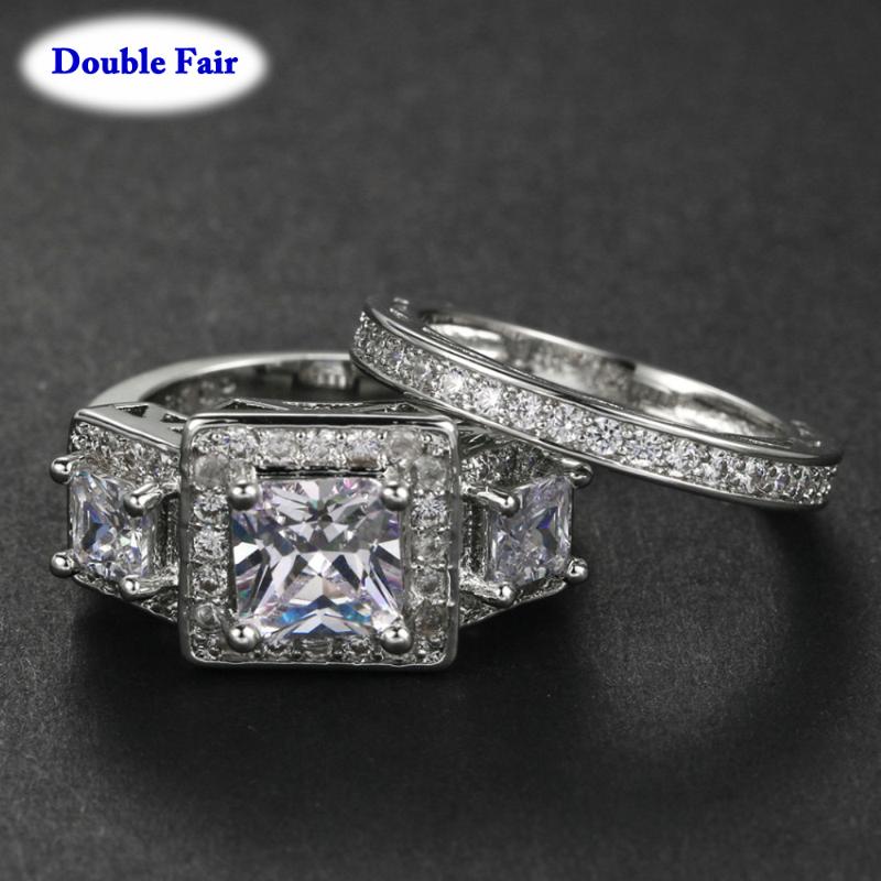 Cluster Rings White Gold Color Brand Ring Sets For Women Or Men High Quality Anniversary Gift Jewelry DWYG028, Golden;silver
Cluster Rings White Gold Color Brand Ring Sets For Women Or Men High Quality Anniversary Gift Jewelry DWYG028, Golden;silver