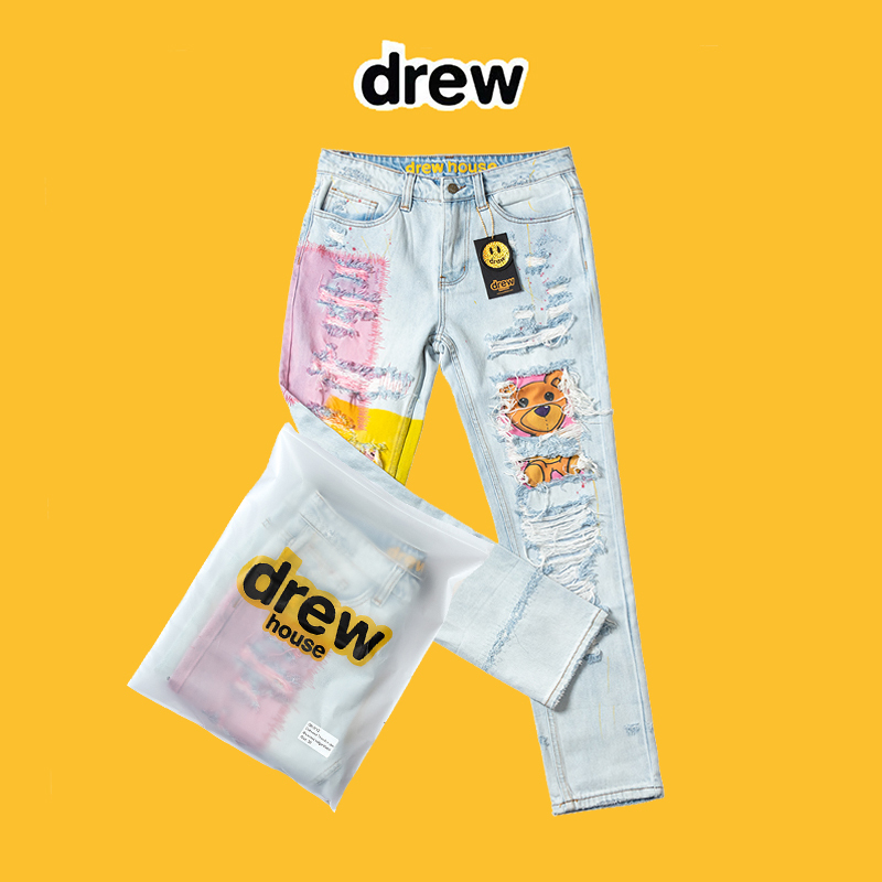 Draw house Justin China Limited teddy bear hole splashing ink high street fog jeans men's pants, Blue
Draw house Justin China Limited teddy bear hole splashing ink high street fog jeans men's pants, Blue