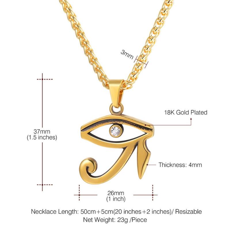 Pendant Necklaces Kpop Eye Of Horus Necklace Egyptian Spiritual Jewelry Stainless Steel Gold/Black Color Ra For Men P3318