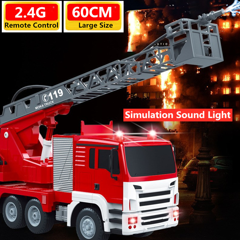 High Simulation 2.4G Remote Control Fire Rescue Truck With Sound Light Water Spray Multi-Function Toy 60CM Large Size Fire Truck
High Simulation 2.4G Remote Control Fire Rescue Truck With Sound Light Water Spray Multi-Function Toy 60CM Large Size Fire Truck