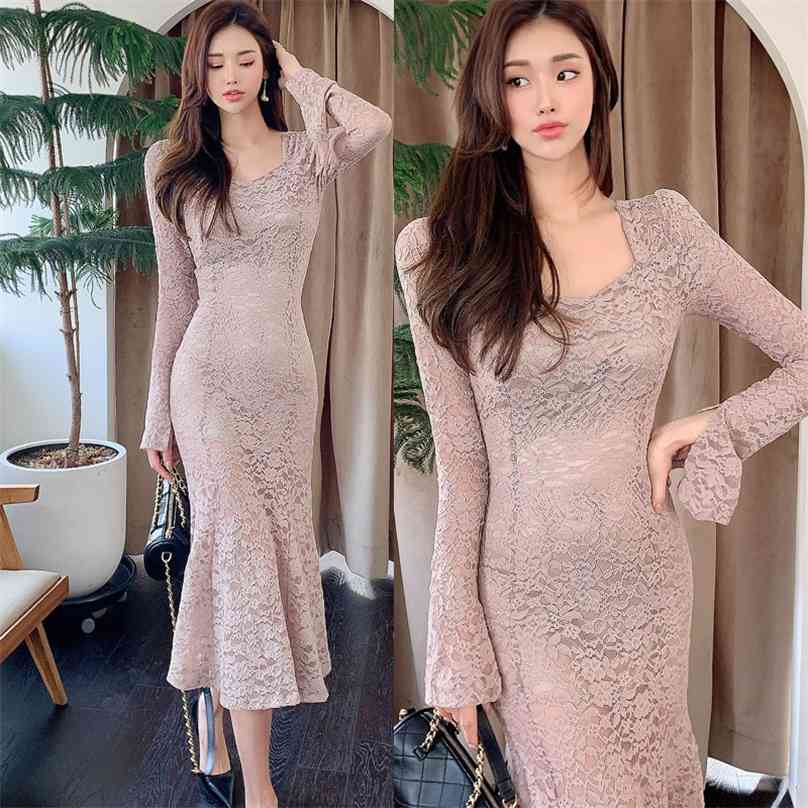see through Lace maxi dress korean ladies Pink Long SLeeve square neck Sexy Party Dresses for women china clothing 210602
see through Lace maxi dress korean ladies Pink Long SLeeve square neck Sexy Party Dresses for women china clothing 210602