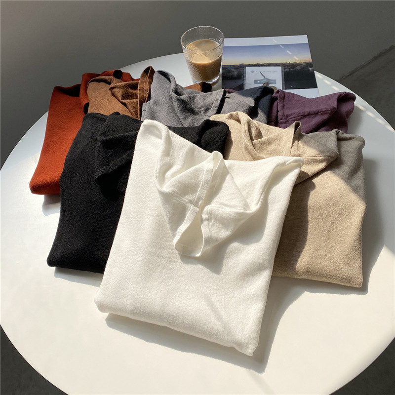Fashion Simple Solid Color Turtleneck Sweater Women Autumn Winter Causal Wild Knitted Base Bottoming Shirt Top Female 210520, Black
Fashion Simple Solid Color Turtleneck Sweater Women Autumn Winter Causal Wild Knitted Base Bottoming Shirt Top Female 210520, Black