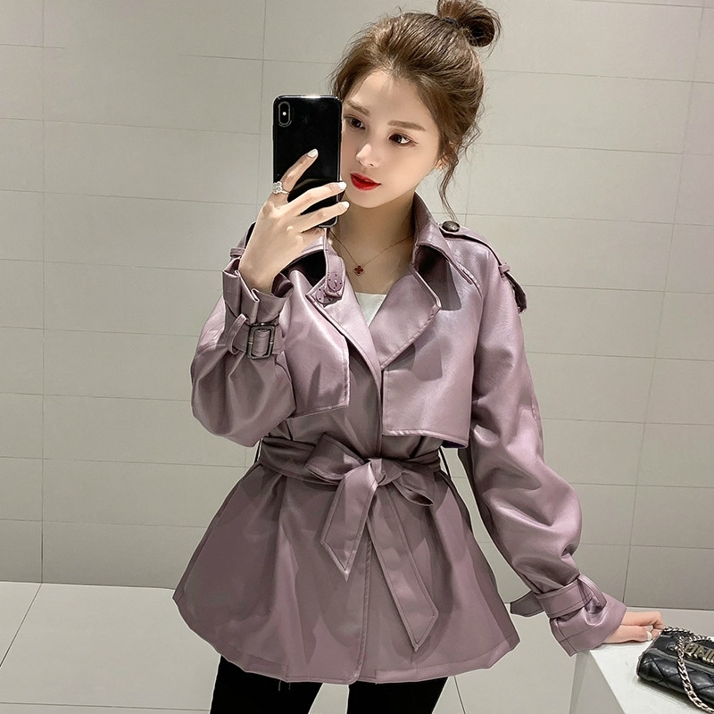 Spring Autumn Leather Clothe Meidum Long With Belt Single Breasted Faux Coats Ladies Korean Jacket 210602, Black
Spring Autumn Leather Clothe Meidum Long With Belt Single Breasted Faux Coats Ladies Korean Jacket 210602, Black