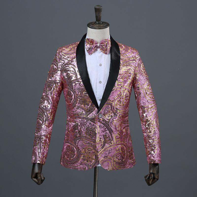 Men's Suits & Blazers Fancy Sequined Suit Men Polyester Single Button Pink Yellow, As picture
Men's Suits & Blazers Fancy Sequined Suit Men Polyester Single Button Pink Yellow, As picture