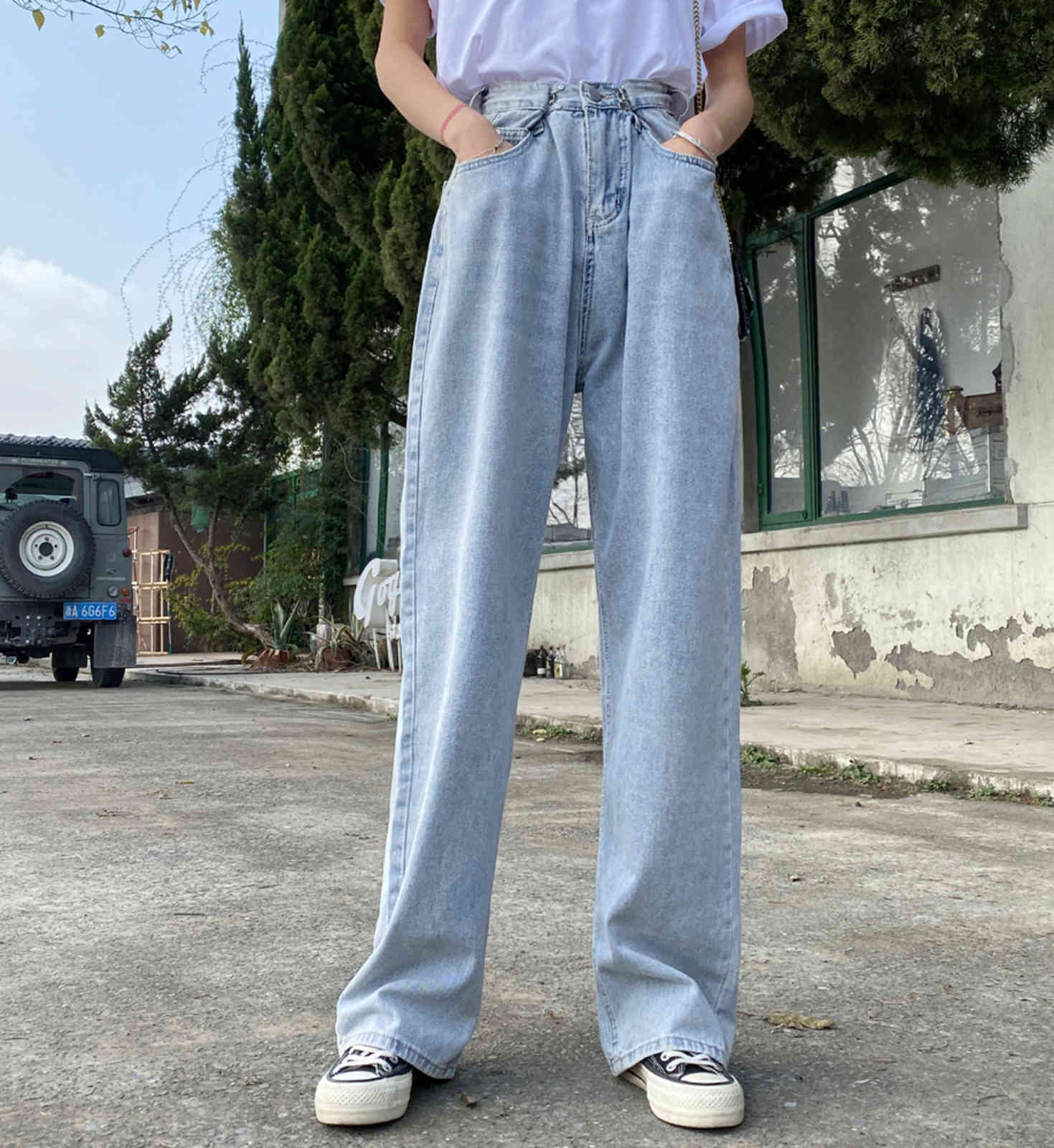 Women's Jeans Calça jeans feminina estilo coreano folgada, calça cintura alta vintage perna larga preta macacão simples wj124 O5JQ, 1# shoe box
Women's Jeans Calça jeans feminina estilo coreano folgada, calça cintura alta vintage perna larga preta macacão simples wj124 O5JQ, 1# shoe box