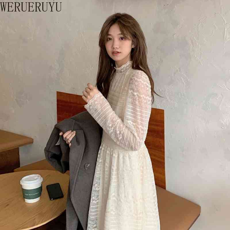 WERUERUYU white lace dress women long sleeves hollow out dress plus size white black women elegant dresses slim 210608, Photo color
WERUERUYU white lace dress women long sleeves hollow out dress plus size white black women elegant dresses slim 210608, Photo color