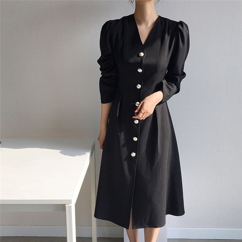 Korean Office Lady V-Neck Sexy Brief Dress Slim Fashion Chic High Waist Women Elegant OL Work Wear Dresses 210421