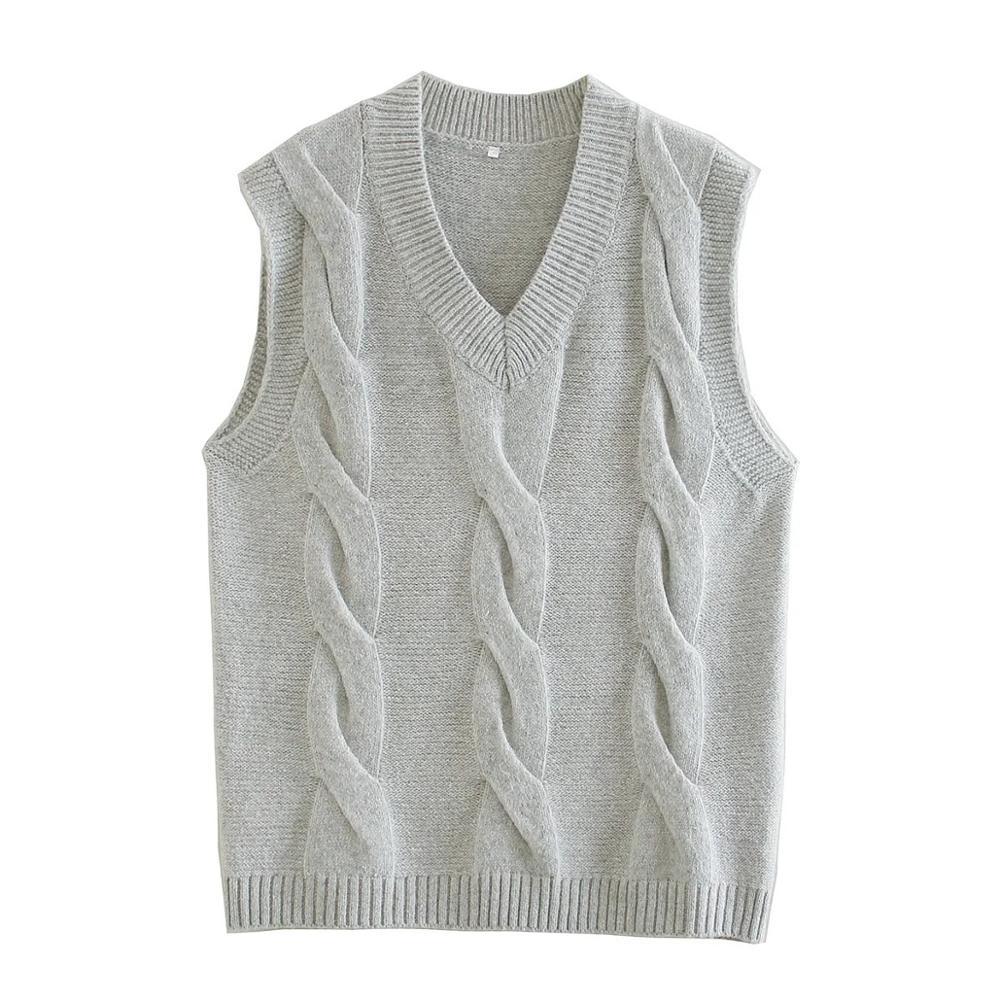 Autumn Spring Sleeveless Sweater Vest Women Elegant Korean Style Casual Loose Women's Pullovers Female Jumpers Clothing 210521