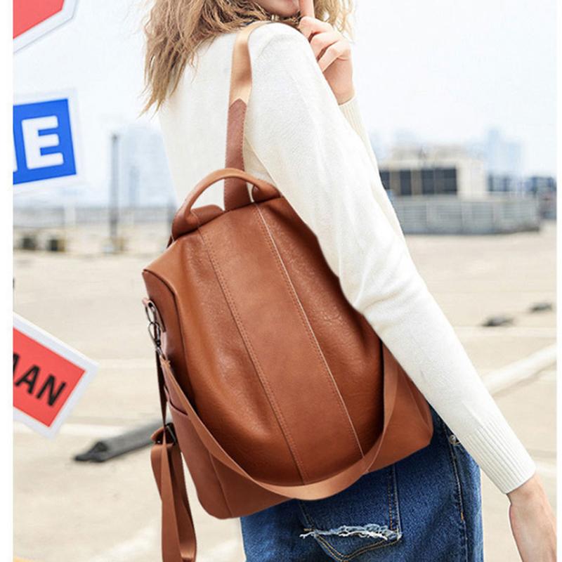 Quality Leather Anti-thief Women Backpack Large Capacity Hair Ball School Bag For Teenager Girls Male Travel Bags Style, Brown-style1
Quality Leather Anti-thief Women Backpack Large Capacity Hair Ball School Bag For Teenager Girls Male Travel Bags Style, Brown-style1