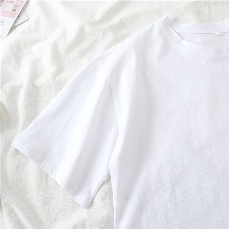 Spring Summer Women Candy T-Shirt Oversize Boyfriend Style Tops Perfect Basic Tees Render Unlined Upper Garment 210406