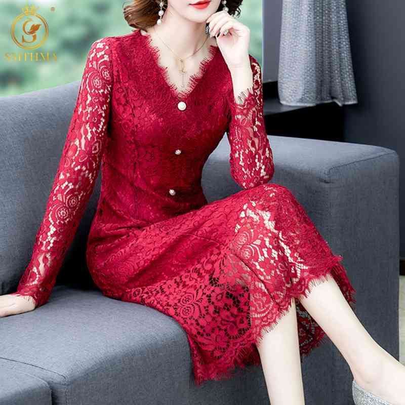 Spring Women's Full Sleeve Plus Size Dress Ladies Lace Hollow Out Single-Breasted Long Dresses Vestido Da Festa 210520, Photo color
Spring Women's Full Sleeve Plus Size Dress Ladies Lace Hollow Out Single-Breasted Long Dresses Vestido Da Festa 210520, Photo color