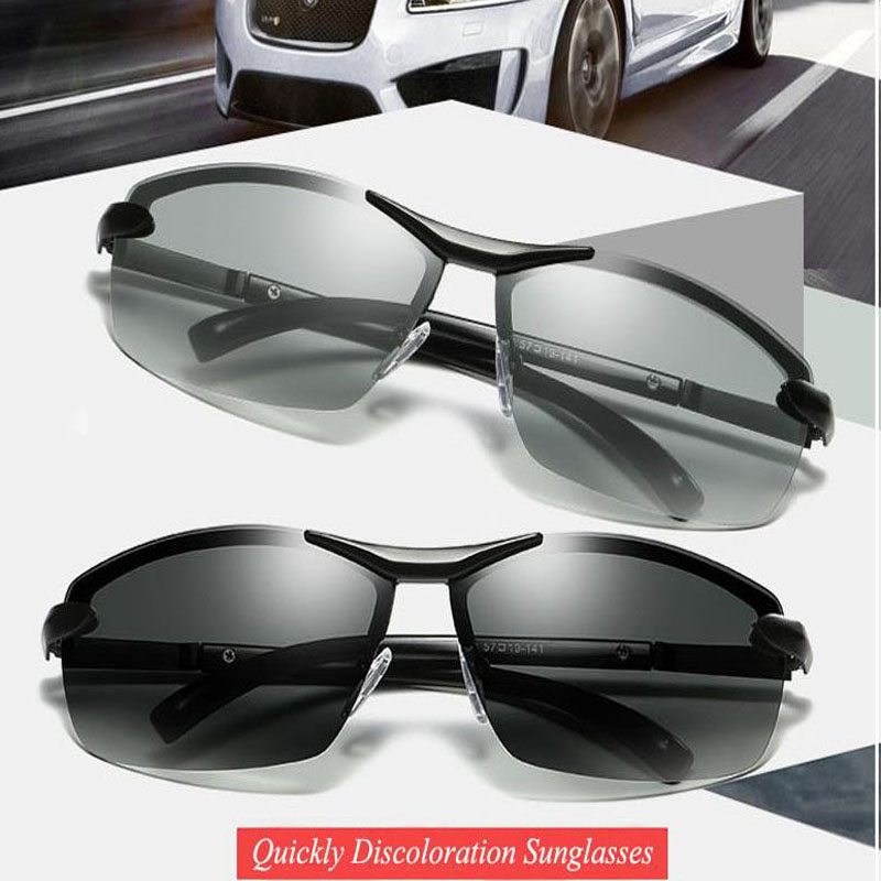 AORON Photochromic Polarized Sunglasses Men Discoloration Eyewear Anti Glare UV400 Glasses Driving Goggles Oculos