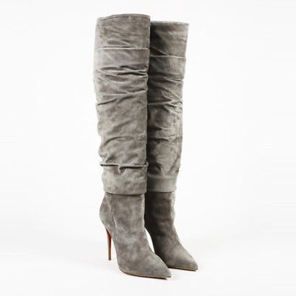 Winter Sexy women high heels red bottom boots botta veau velours suede pleated leather pointed toe tall boot long leg knee-boots"ishtar" ladies pumps 35-43 with box, 14 
Winter Sexy women high heels red bottom boots botta veau velours suede pleated leather pointed toe tall boot long leg knee-boots"ishtar" ladies pumps 35-43 with box, 14