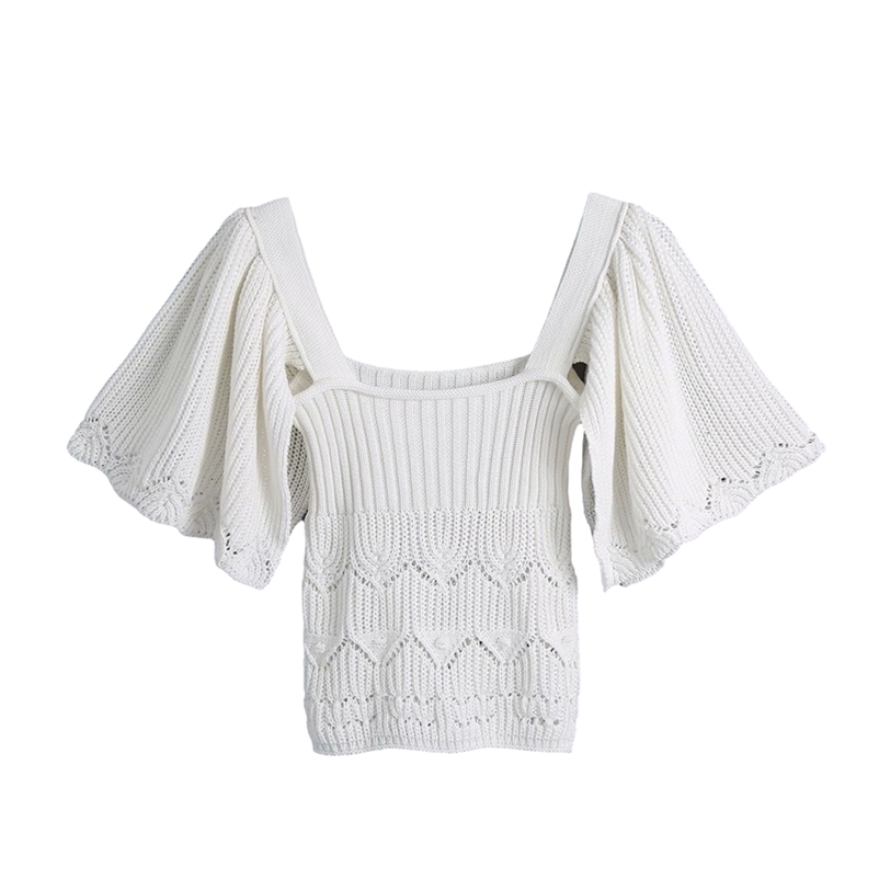 Slim Women Solid Color Square Collar Cardigan Summer Fashion Ladies Knitwear Cute Female Short Stretchy Soft Top 210515