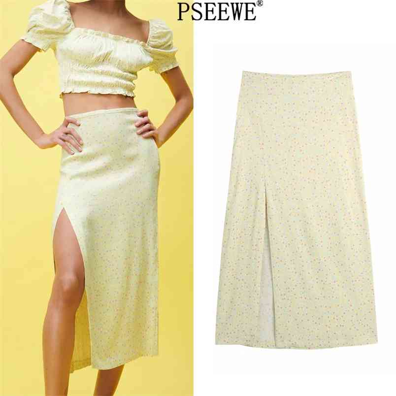 Women Skirt Yellow Print High Waist Summer Long s Woman Fashion Cottagecore Pencil Midi With Side Slit 210519
Women Skirt Yellow Print High Waist Summer Long s Woman Fashion Cottagecore Pencil Midi With Side Slit 210519