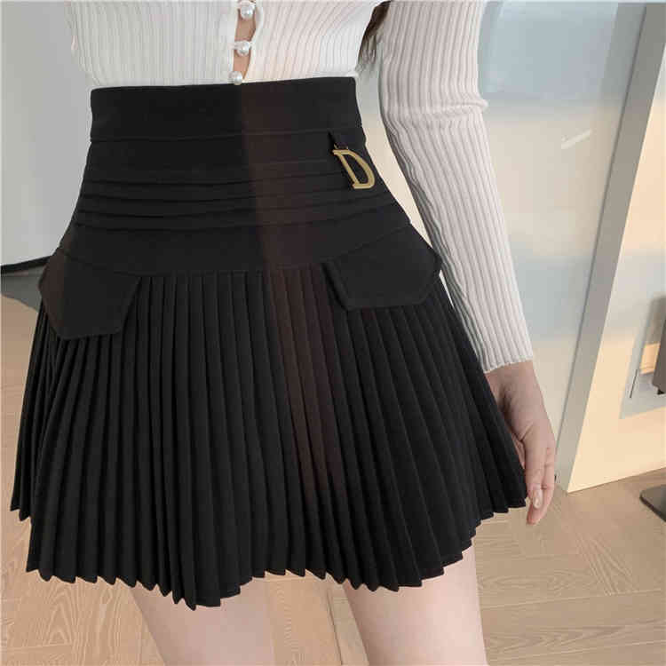 Summer Women Skirt High Waist Stitching Student White/Black Pleated Skirts Women Cute Sweet Casual Mini Skirt Female 210518