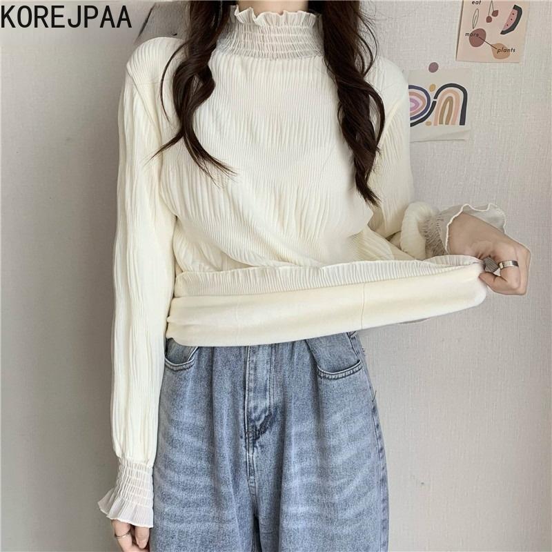 Women's Sweaters Korejpaa Women Pullover 2021 Autumn Winter Half High Collar Flare Sleeve Solid Color Casual Plus Velvet Long-sleeved Top, White;black
Women's Sweaters Korejpaa Women Pullover 2021 Autumn Winter Half High Collar Flare Sleeve Solid Color Casual Plus Velvet Long-sleeved Top, White;black