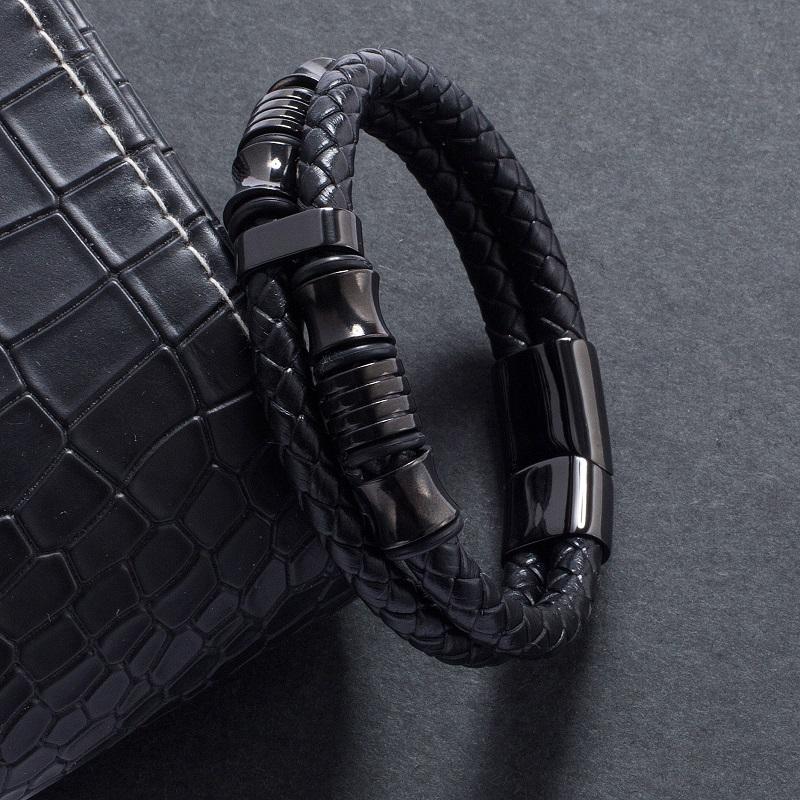 Cuff Vintage Men Jewelry Braided Leather Rope Bracelet Black Magnetic Buckle Bracelets Punk Male Wrist Band Pulsera Hombre E518
Cuff Vintage Men Jewelry Braided Leather Rope Bracelet Black Magnetic Buckle Bracelets Punk Male Wrist Band Pulsera Hombre E518