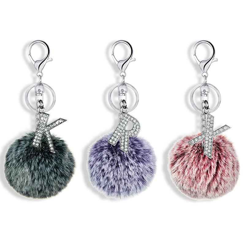Keychains 26 Colors English Alphabet Fur Ball Keychain Creative Small Gift Pendant Alloy Rhinestone Key Chain Ring
Keychains 26 Colors English Alphabet Fur Ball Keychain Creative Small Gift Pendant Alloy Rhinestone Key Chain Ring
