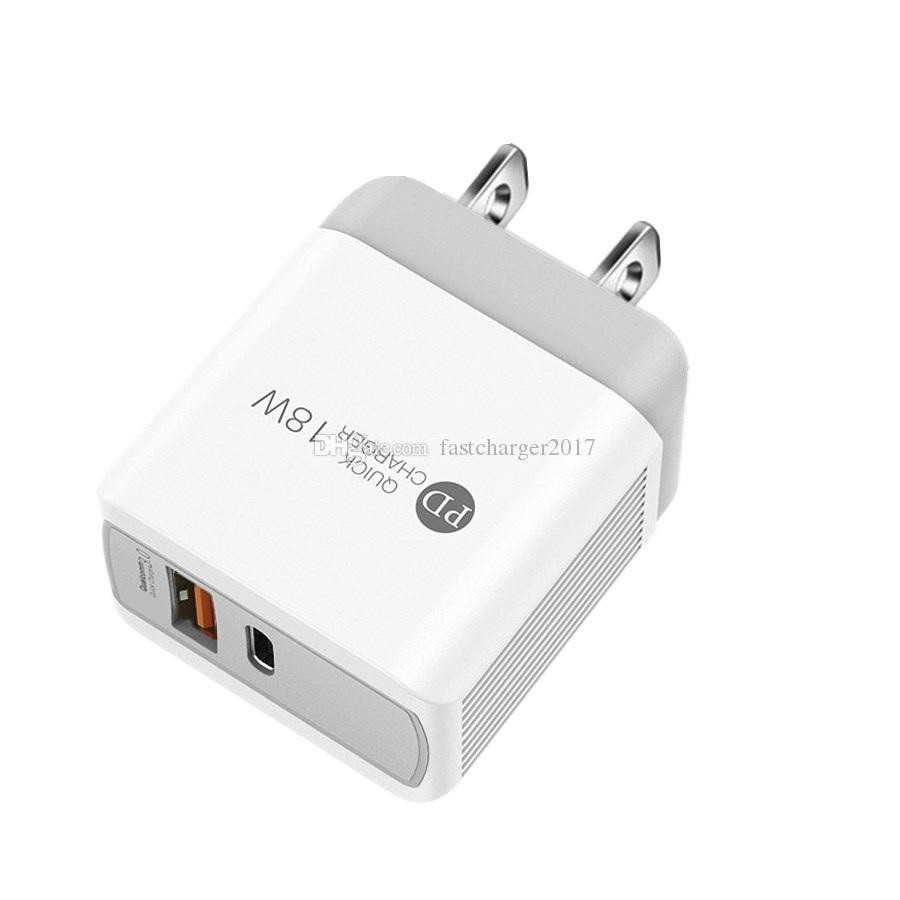 18W PD USB-C QC3.0 type c Charger Fast Charging wall chargers EU UK US Plug for iPhone 13 12 14 15 Xiaomi Samsung smart phone plug