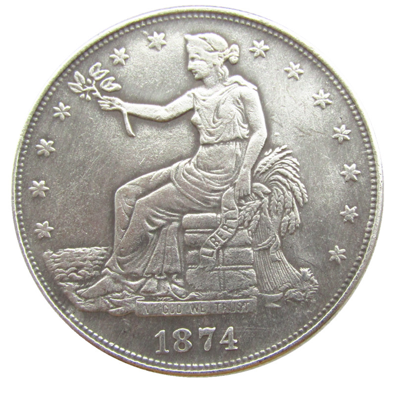 90% Silver US Trade Dollar 1874-P-S-CC NEW/OLD COLOR Craft Copy Coin Brass Ornaments home decoration accessories
90% Silver US Trade Dollar 1874-P-S-CC NEW/OLD COLOR Craft Copy Coin Brass Ornaments home decoration accessories