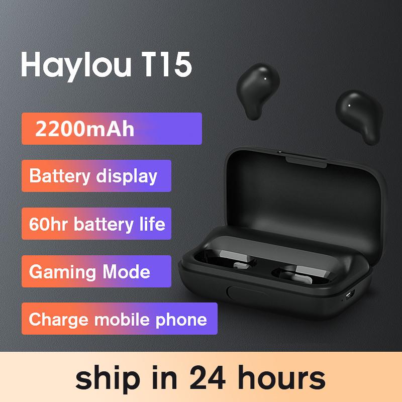 Headphones & Earphones Gaming Earbuds Haylou T15 2200mAh Auriculares Fone Bluetooth Wireless For Xiaomai Smartphone