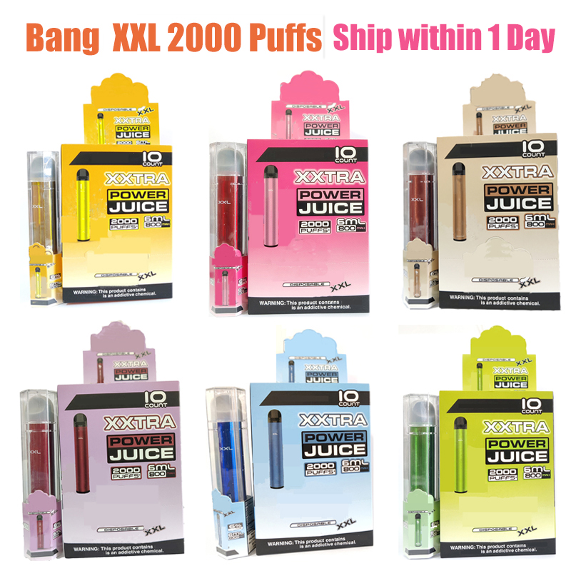 Bang XXL 2000 Puff Vape Disposable E Cigarette 800mah Battery 6ml Pre-filled sigarette usa e getta vaper desechable
Bang XXL 2000 Puff Vape Disposable E Cigarette 800mah Battery 6ml Pre-filled sigarette usa e getta vaper desechable