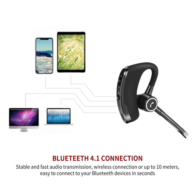 V8s Headphones Bluetooth4.1 Earphones Wireless Headsets Stereo In-ear Sport Headphone for Business Meeting
