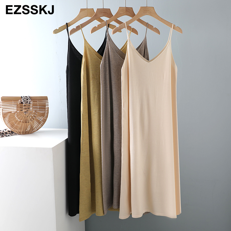 chic A-LINE basic spring summer dress strapless knit dress women loose camisole oversize long dress Female knit maxi, Beige
chic A-LINE basic spring summer dress strapless knit dress women loose camisole oversize long dress Female knit maxi, Beige