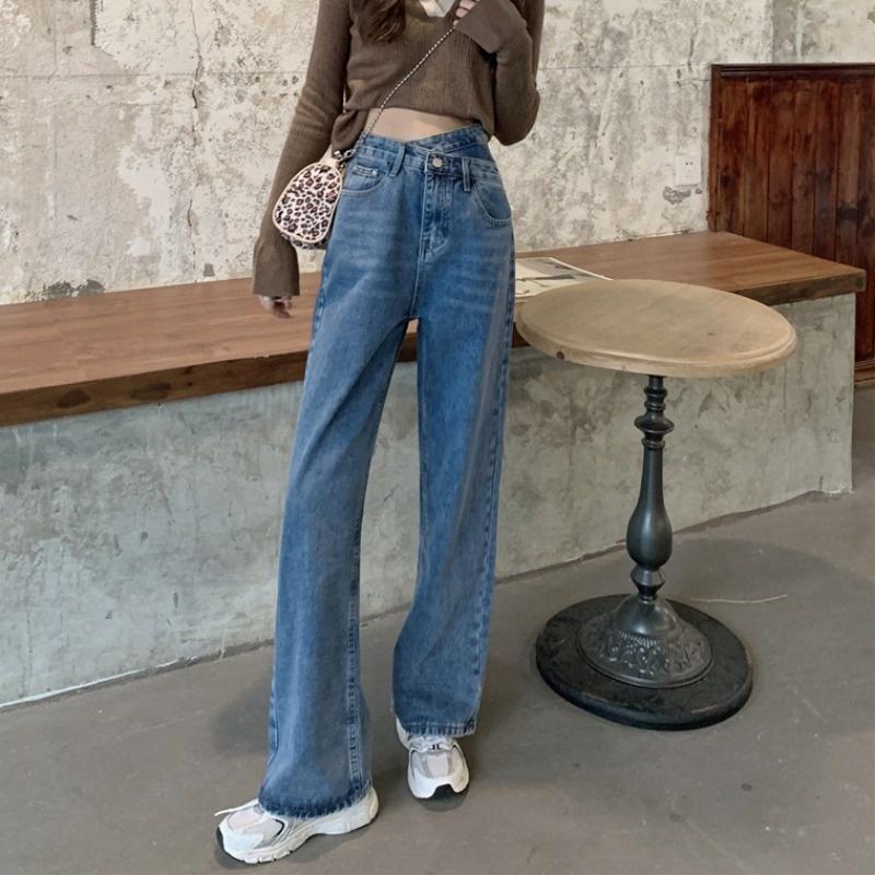 Women's Jeans Denim Pants Design Sense Female Minority 2021 Small Irregular High Waist Straight Tube Wide Leg Autumn, Blue
Women's Jeans Denim Pants Design Sense Female Minority 2021 Small Irregular High Waist Straight Tube Wide Leg Autumn, Blue