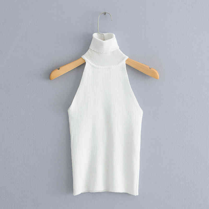 Halter Turtleneck Stretch Elastic Sweater Off-the-Shoulder Slim Sexy Women Bandage Crop Top Streetwear Feminine Knitwear 210520